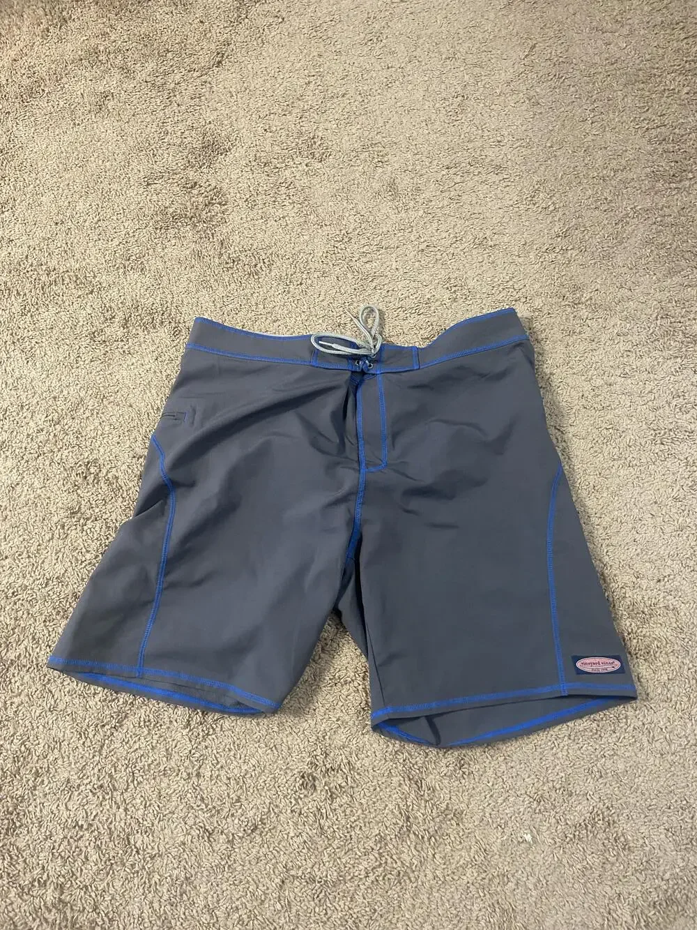 Vineyard Vines Shorts Mens 40 Gray Blue Board Shorts Swim Trunks Polyester Beach